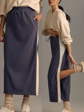 Daily Practice by Anthropologie Sporty Colorblock Athleisure Midi Skirt